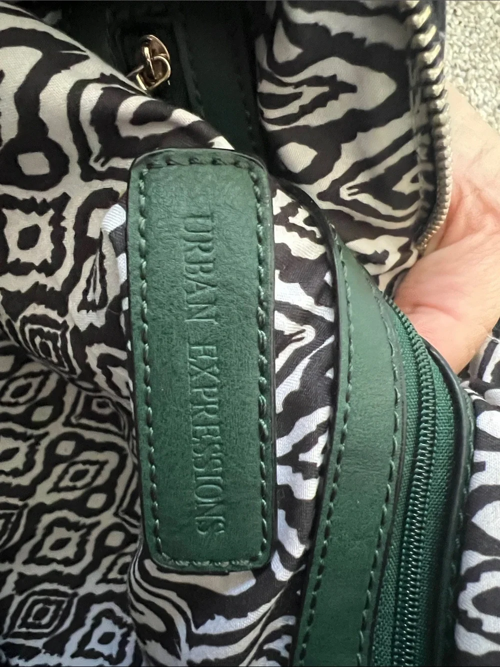Urban Expressions Forest Green Satchel with Gold Hardware